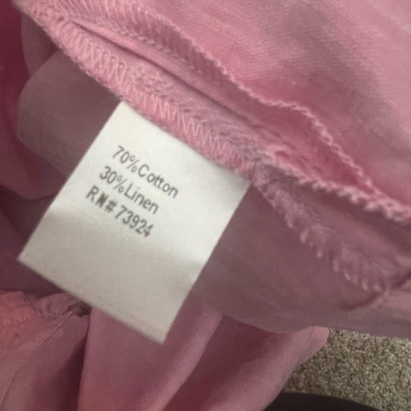 Ming Wang Pink 3/4 Sleeve Blouse Top Linen Blend Size Large - Picture 6 of 6